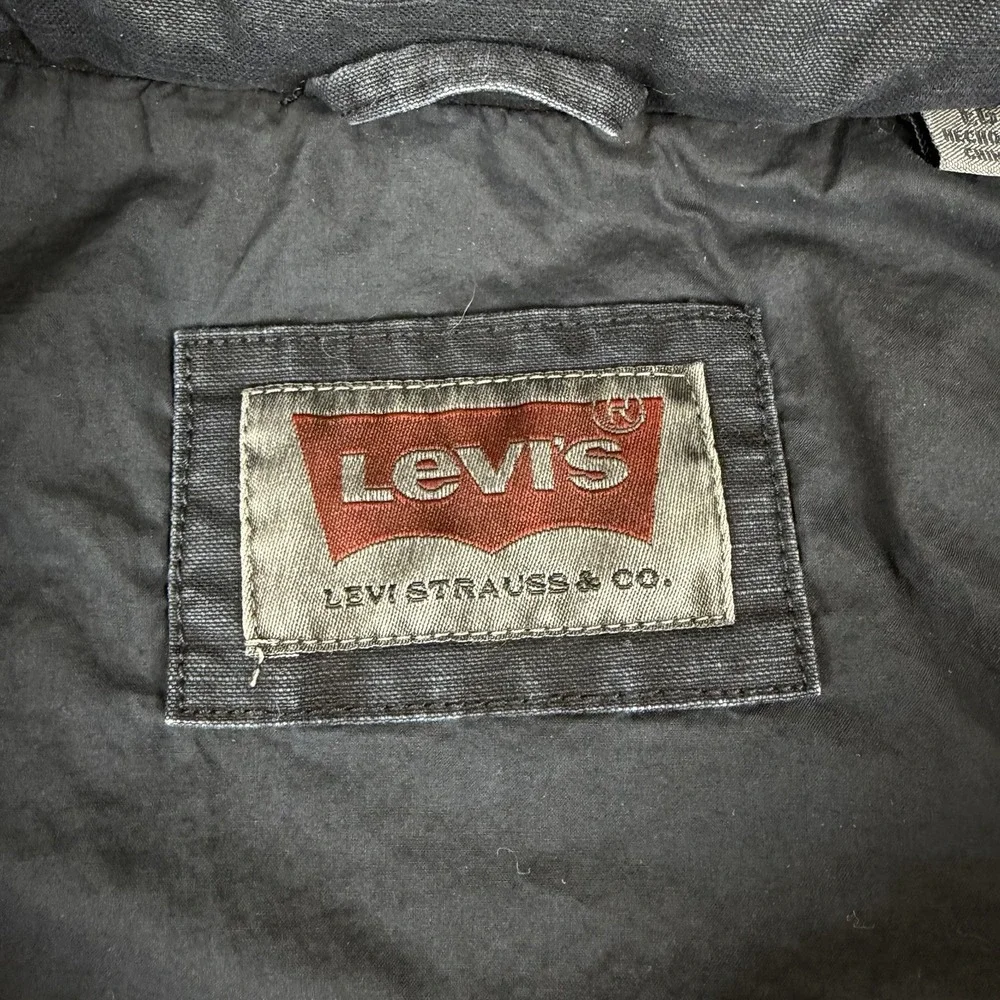 Levi's Utility Field Jacket Mens XL Navy Blue Quilted Coat Military Canvas Chore